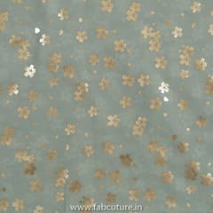 Sage Grey ColourGeorgette Foil Printed Fabric