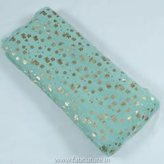 Sea Green Colour Georgette Foil Printed Fabric