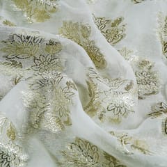 White Dyeable Georgette Jacquard fabric