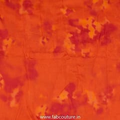 Orange Colour Chanderi Silk Tie Dye Digital Printed Fabric