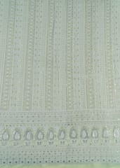 Lemon Color Georgette Thread Embroidered Fabric