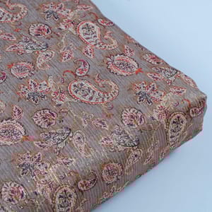 Beige Colour Chanderi Zari Digital Printed Fabric