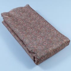 Beige Colour Chanderi Zari Digital Printed Fabric