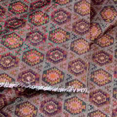 Mehendi Colour Chanderi Zari Digital Printed Fabric