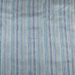 Firozi Colour Chanderi Zari Digital Printed Fabric