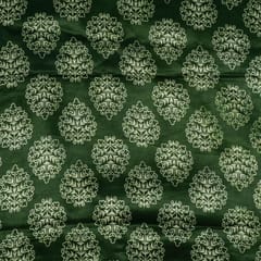 Green Colour Mashru Silk Ajrakh Printed Fabric