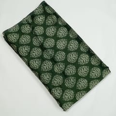 Green Colour Mashru Silk Ajrakh Printed Fabric