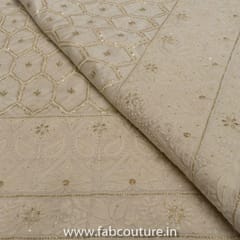 White Colour Chanderi Embroidery (1.9 Meter Cut Piece)