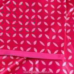 Rani Colour Mashru Silk Ajrakh Printed Fabric