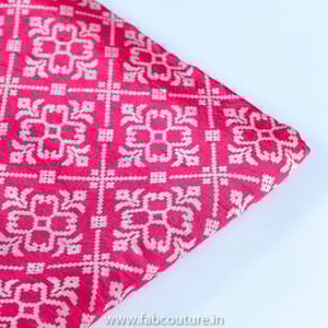 Rani Colour Mashru Silk Ajrakh Printed Fabric