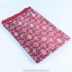 Maroon Colour Mashru Silk Ajrakh Printed Fabric
