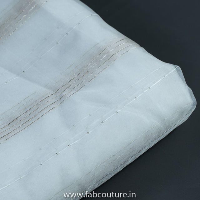 White Dyeble Dobby Organza Embroidery