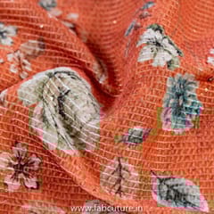 Velvet Digital Print With Embroidered Fabric