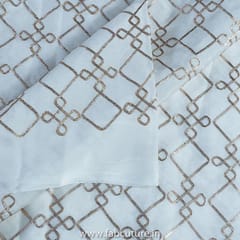 White Dyeble Chinon Chiffon Embroidered Fabric