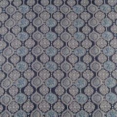 Brown Muslin Zari Strips With Digital Print (1.8 Meter Cut Piece)