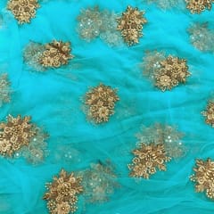 Firozi Net Booti  Embroidery (1 Meter Cut Piece )