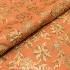 Dark Peach Kimkhab Brocade fabric