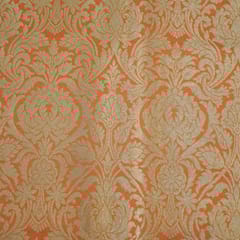Peach Kimkhab Brocade fabric