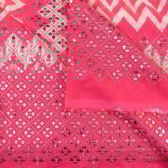 Rani Color Georgette Sequins Embroidery With Digital Print fabric