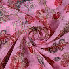 Pink Colour Kota Digital Printed Fabric