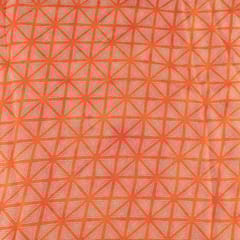 Orange Colour Georgette Satin Bandhni Printed Fabric