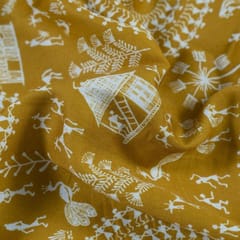 Mustard Colour Cotton Digital Print (1.30Meter Piece)