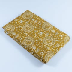 Mustard Colour Cotton Digital Print (1.30Meter Piece)