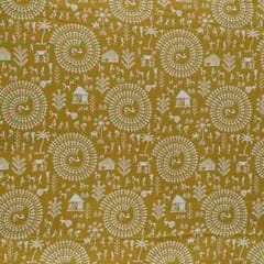 Mustard Colour Cotton Digital Print (1.30Meter Piece)