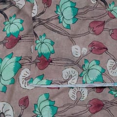 Dark Beige Color Digital Muslin Printed Fabric