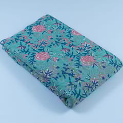Firozi Cotton Cambric Screen Printed Fabric