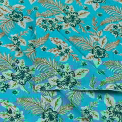 Firozi Cotton Cambric Screen Printed Fabric