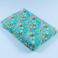 Firozi Cotton Cambric Screen Printed Fabric