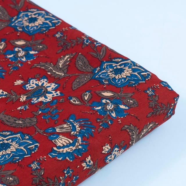 Maroon Colour Cambric Printed Fabric