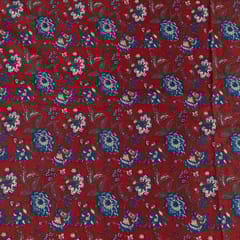 Maroon Colour Cambric Printed Fabric