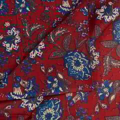 Maroon Colour Cambric Printed Fabric
