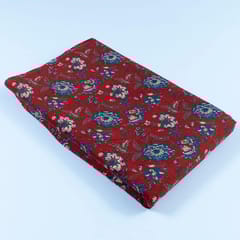 Maroon Colour Cambric Printed Fabric