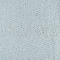 White Dyeable Georgette Thread Embroidery(80CMT PIECE)