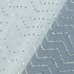 White Dyeable Georgette Thread Embroidery(80CMT PIECE)
