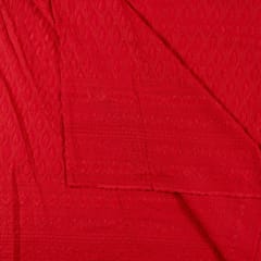 Red Colour Big width Rayon chikan fabric