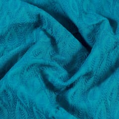 Firozi Colour Big width Rayon chikan fabric
