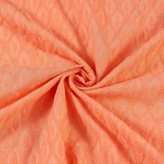 Peach Colour Big width Rayon chikan fabric