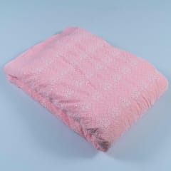 Pink Colour Georgette Chikan Embroidered Fabric