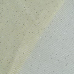 Lemon Color Georgette Thread With Sequins Embroidered Fabric