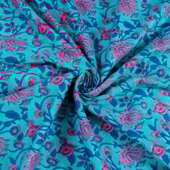 Firozi Dazzle Cotton Slub Print(60Cm Piece)