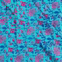 Firozi Dazzle Cotton Slub Print(60Cm Piece)