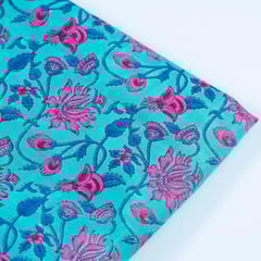 Firozi Dazzle Cotton Slub Print(60Cm Piece)