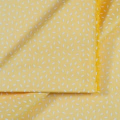 Yellow Colour Glace Cotton Printed Fabric (90Cm Piece)