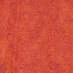 Orange Colour Chinon Chiffon Bandhni Printed Fabric