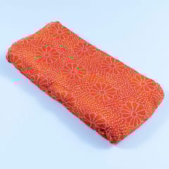 Orange Colour Chinon Chiffon Bandhni Printed Fabric