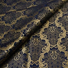 Navy blue Kimkhab Brocade( 1 mtr piece )